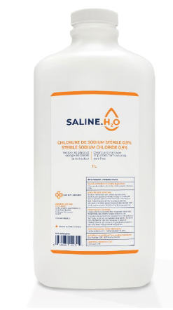 Saline.H20 - 1L | Chlorure de sodium à 0.9% USP pour irrigation