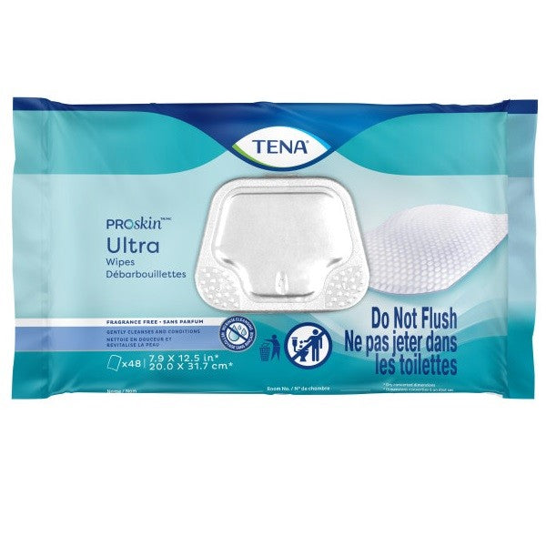 TENA ProSkin® Ultra Wipe, Fragrance-Free, 7.9" x 12.5" - Case of 576