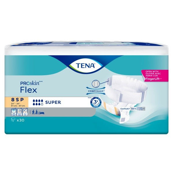 Culotte contre l'incontinence TENA® Flex™, super absorbante, taille 8, petit, 24 po à 34 po pêche - caisse de 90