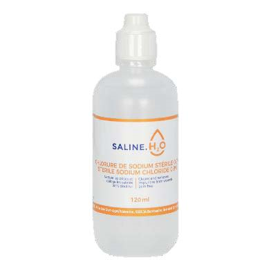Saline.H20 120 ml - avec buse d'irrigation - Unité ou Caisse de 24