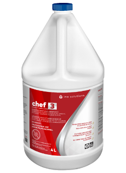 INO CHEF 3 | NO-RINSE FOOD SERVICE DISINFECTANT &amp; SANITIZER - Case of 4