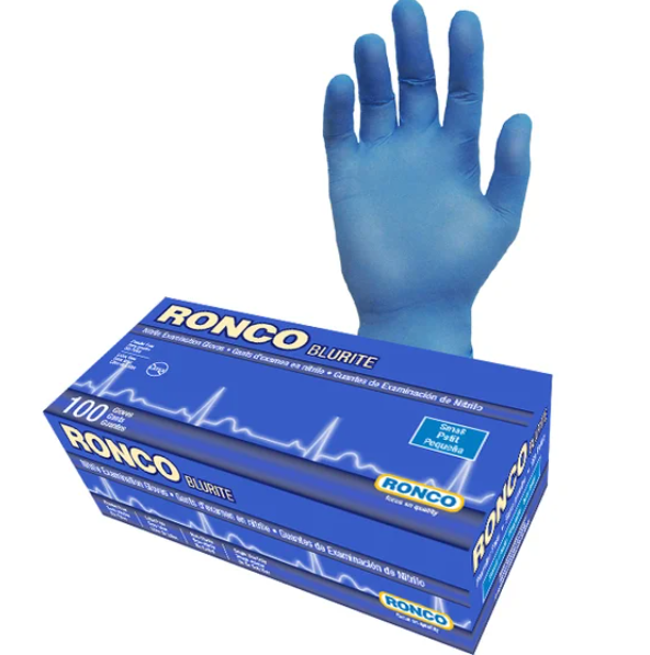 BluRite™ Blue Nitrile Exam Gloves, Powder-Free, 5 mil