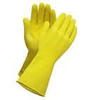 Gants de ménage réutilisables en latex, Floqué, 14 mil - Caisse de 120 paires