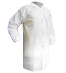 Polypropylene Lab Coat with Collar - Box of 25