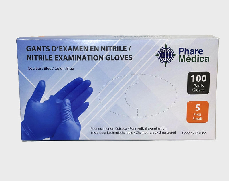 6 mil blue nitrile examination gloves - Box of 100