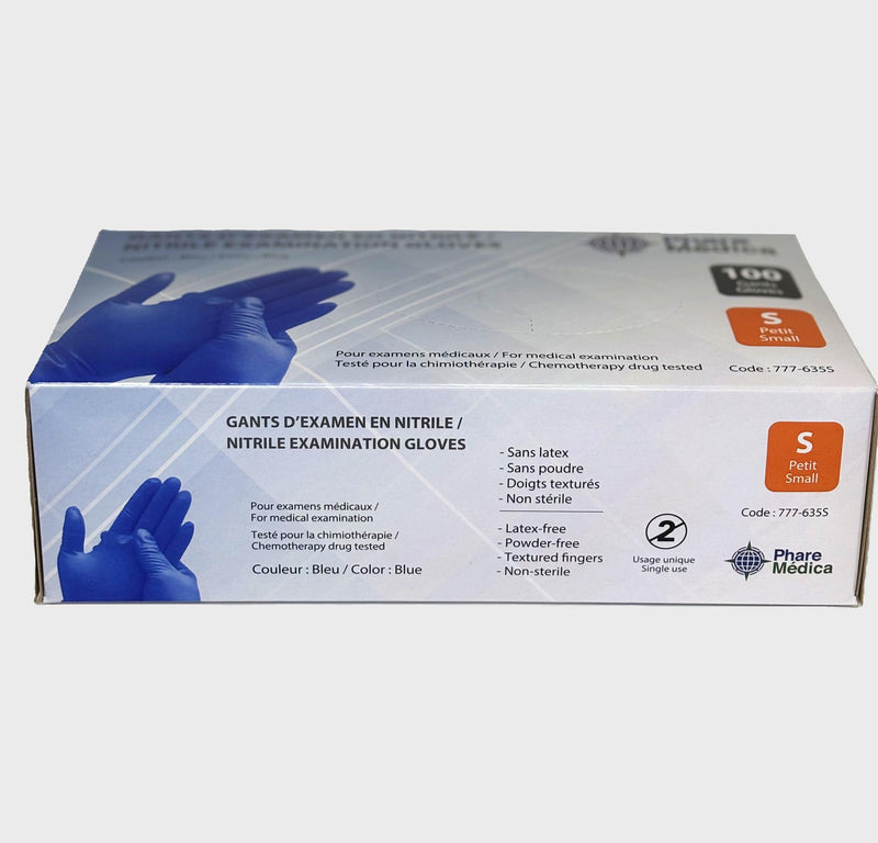 6 mil blue nitrile examination gloves - Box of 100