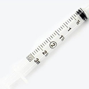 General purpose syringe, without needle, Slip-Tip, 1/10 mL graduation, 3 mL, Box of 200