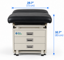 Examination table with patient footrest