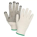 Gants légers tricotés à pois, Poly/coton, Un côté, Calibre 7, Moyen - Paquet de 12 paires