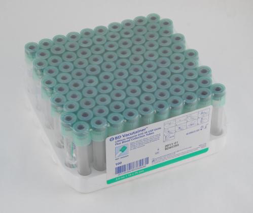 Tube à plasma BD Vacutainer®, 37 unités USP d'héparine de lithium (revêtement par pulvérisation) - BTE/100 CA/1000