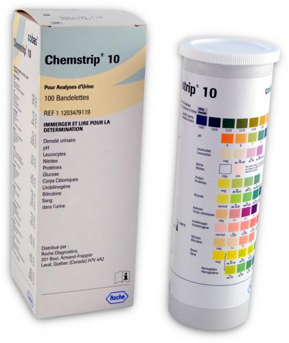 Test urine Chemstrip 10 Bte/100