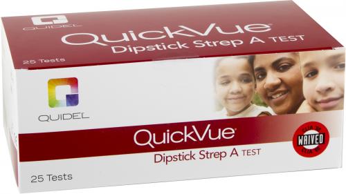 Tests (bandes) dépistage de streptocoque rapide (QuickVue) - Boite de 25