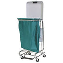 Green mesh bag for rolling cart
