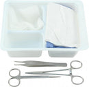 Covered laceration tray w/serv/instruments and compresses