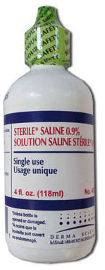 Solution saline 118ml 4oz stérile & irrigation dévissable
