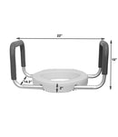 Siège de toilette allongé surélevé de 2" ou 4" avec accoudoirs