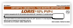 Tiges montées antiséptiques 10% PVP Iode PREP Bte/50 -Écouvillons