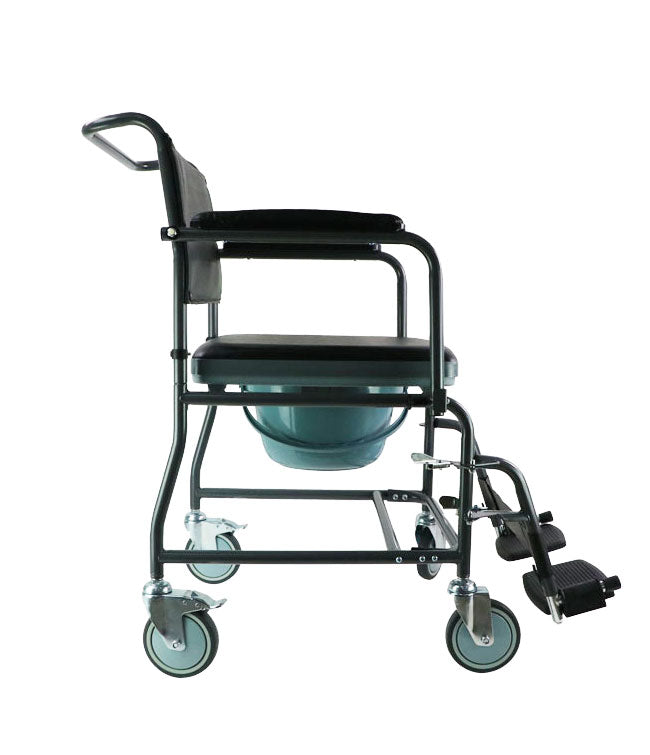 Mobile steel chair with wheels